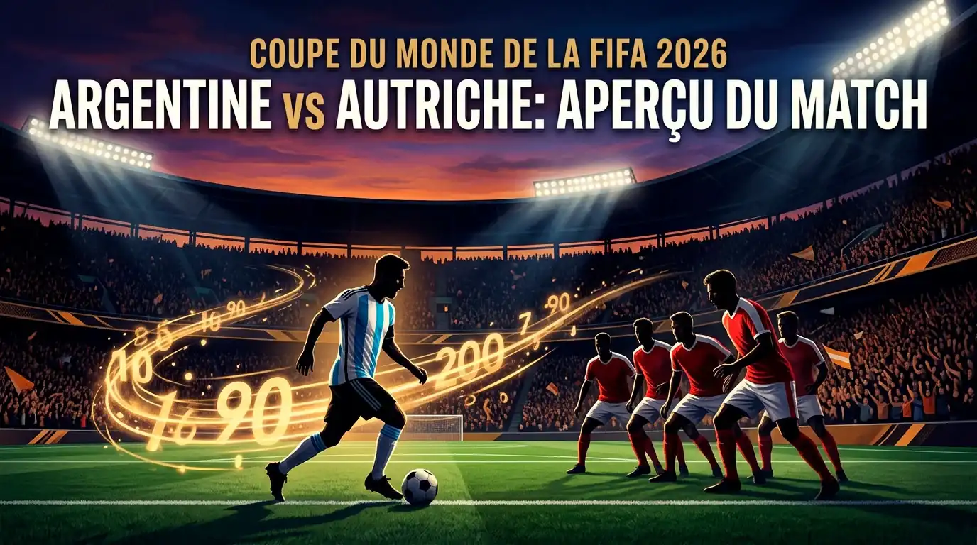 Affiche du match Argentine - Autriche au Mondial 2026 avec Lionel Messi en chasse du record de buts