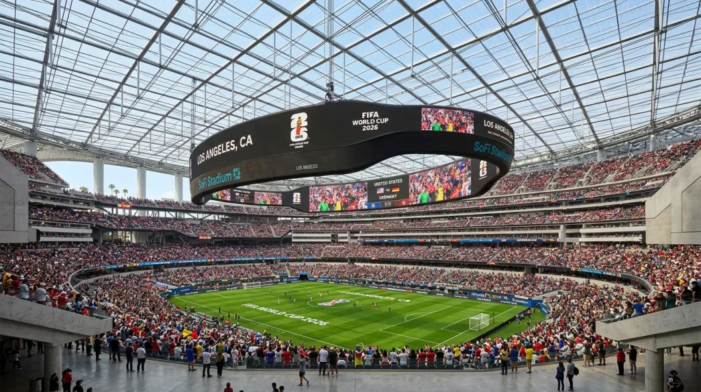 Le SoFi Stadium d'Inglewood près de Los Angeles, où la Belgique affrontera l'Iran le 21 juin 2026